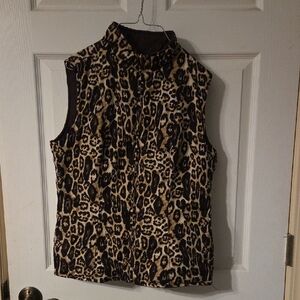 Source Unknown Leopard Print Vest